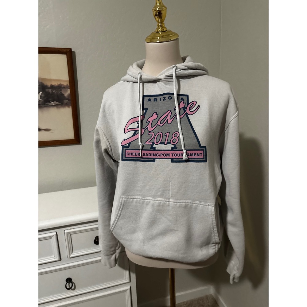 Arizona State 2018 Cheerleading Pom Tournament Hoodie Gray Pink Sweatshirt